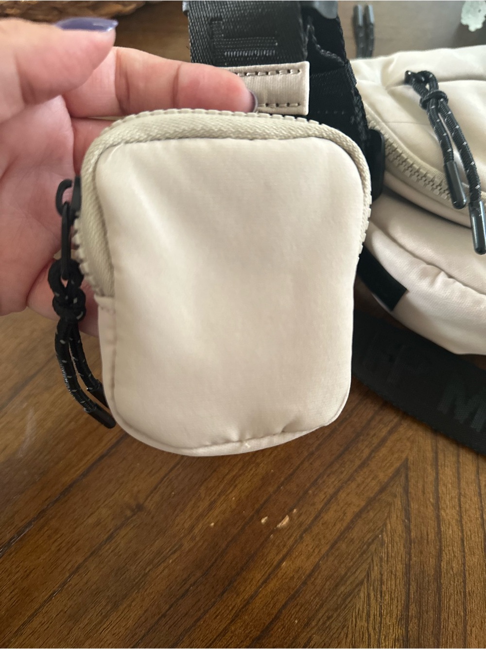 FP Movement Minimal Cream Crossbody Bag with Adjustable Black Strap - Picture 3 of 5
